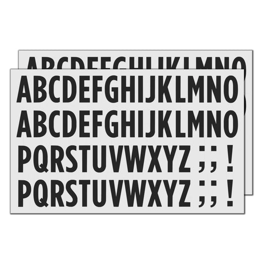 30 Sets, 1 inch - Black Vinyl Letter Alphabet Stickers, Self Adhesive Stick on Letters, Waterproof Outdoor Use