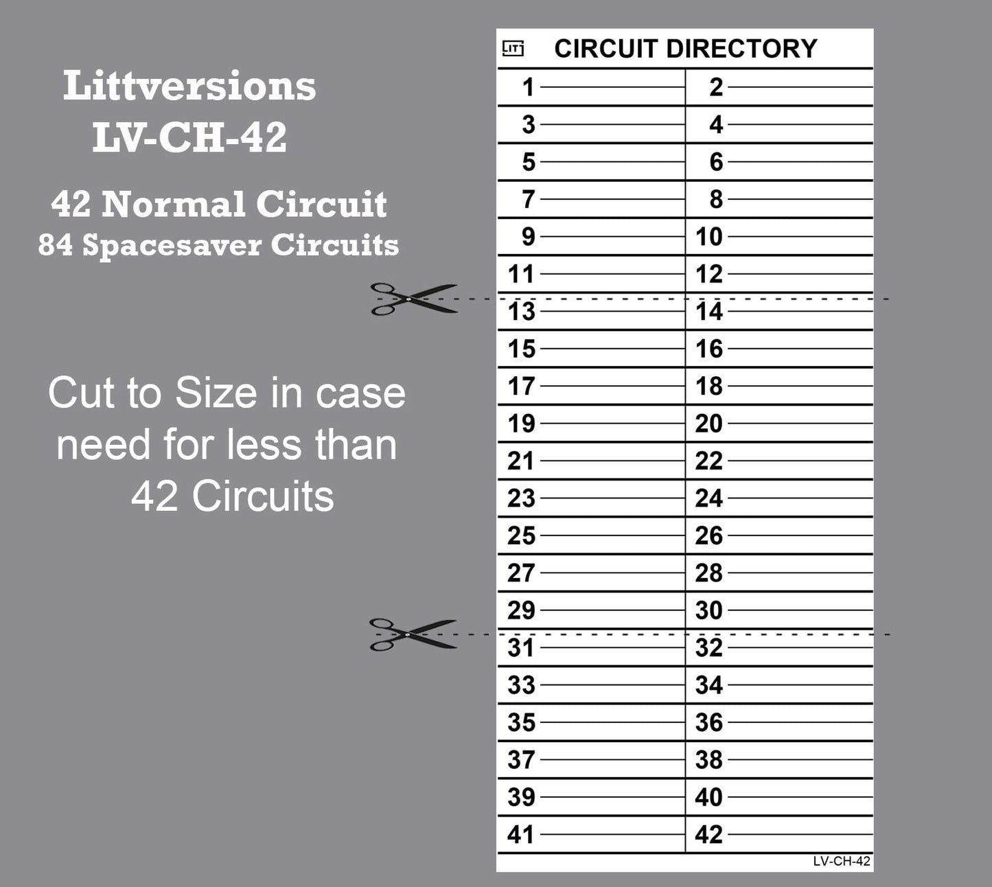 42 Circuits 2 Pack Vinyl Replacement for Cutler Hammer Eaton Electrical Circuit Breaker Fuse Panel Directory Labels Stickers Decals CKTDIR Waterproof