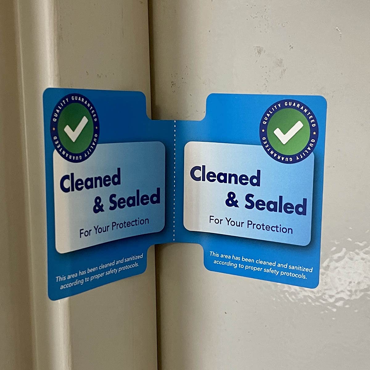 Cleaned and Sealed Tamper Door Seal Labels 2.875 x 5 Inch 500 Total Labels