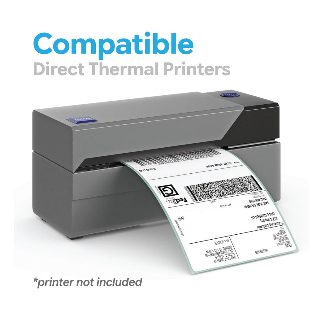 Buhbo Direct Thermal Labels - 4 x 6 inch - White, 1000 Labels