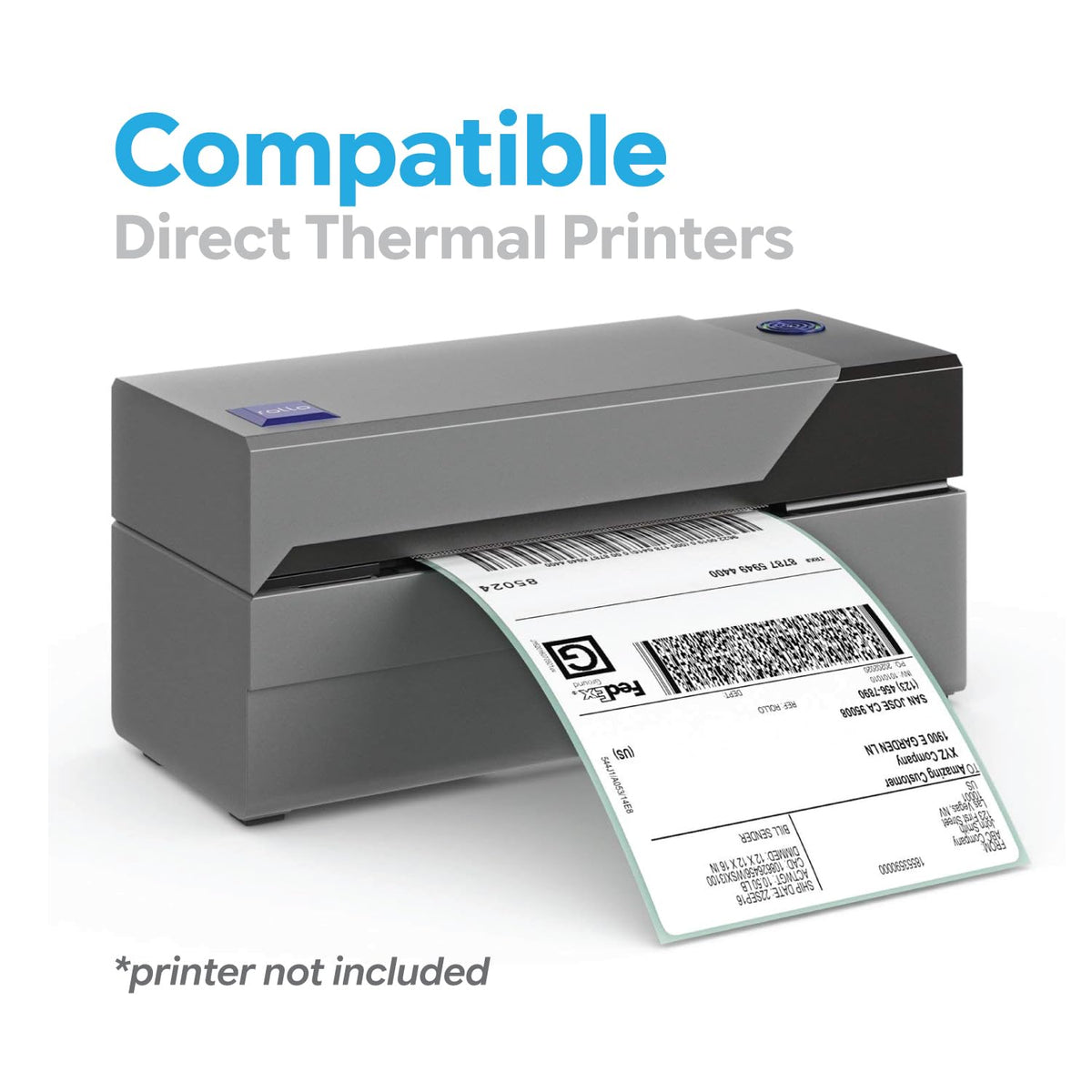 Buhbo Direct Thermal Labels - 4 x 6 inch - White, 1000 Labels