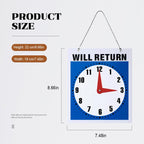 Out to Lunch Signs for Office Door, Will Return Clock Sign