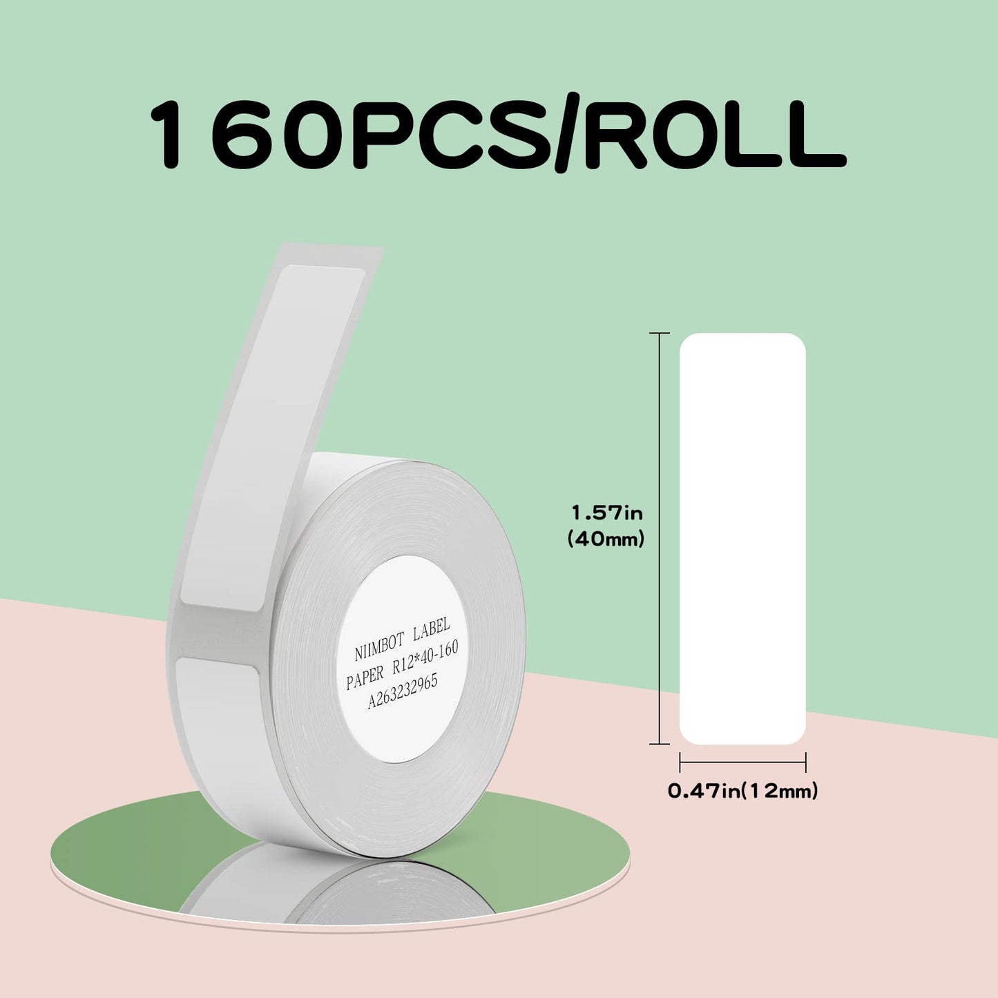 NIIMBOT D11 D110 D101 Label Tapes, 6 Rolls Adapted D11 Label Print Paper, D110 Thermal Sticker Paper 0.47"x 1.57" Waterproof Self Adhesive Labeling Tape(White) White 6*0.47" x 1.57"
