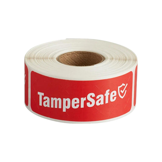TamperSafe Tape, Tamper Safe for Safe Delivery Label, TamperSafe Stickers, Tamper Safe Seal for Food Container 1 x 3 Inch, 250/Rol (Red) Red