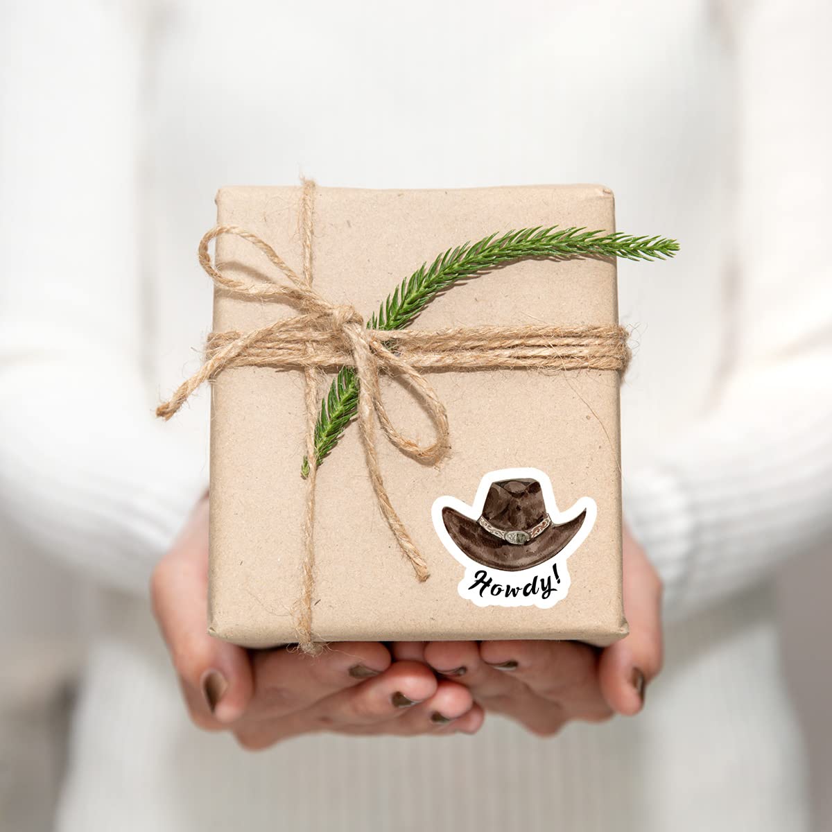 Cute Howdy Cowboy Hat Stickers,Funny Western Cowboy Hat Sticker for Howdy Party Western Themed Package Packaging 500 PCS