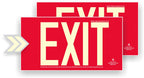 Photoluminescent Exit Signs | Pack of 2 | OSHA-ASTM-ANSI American Standard | Aluminum 14.25" x 7.5" | Weather Proof | NightBright USA Item: NCC-R II