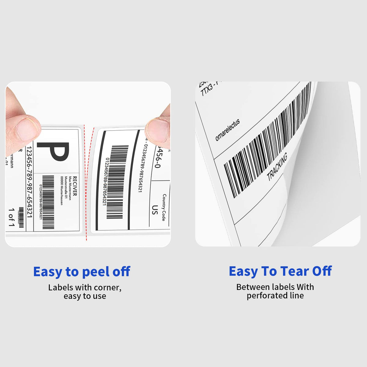4" x 6" Fanfold Direct Thermal Labels, 500 Per Stack, White Perforated Shipping Labels Compatible with Zebra, Elton Printers(1 Stack) 500 Labels/Stack 1 Stack