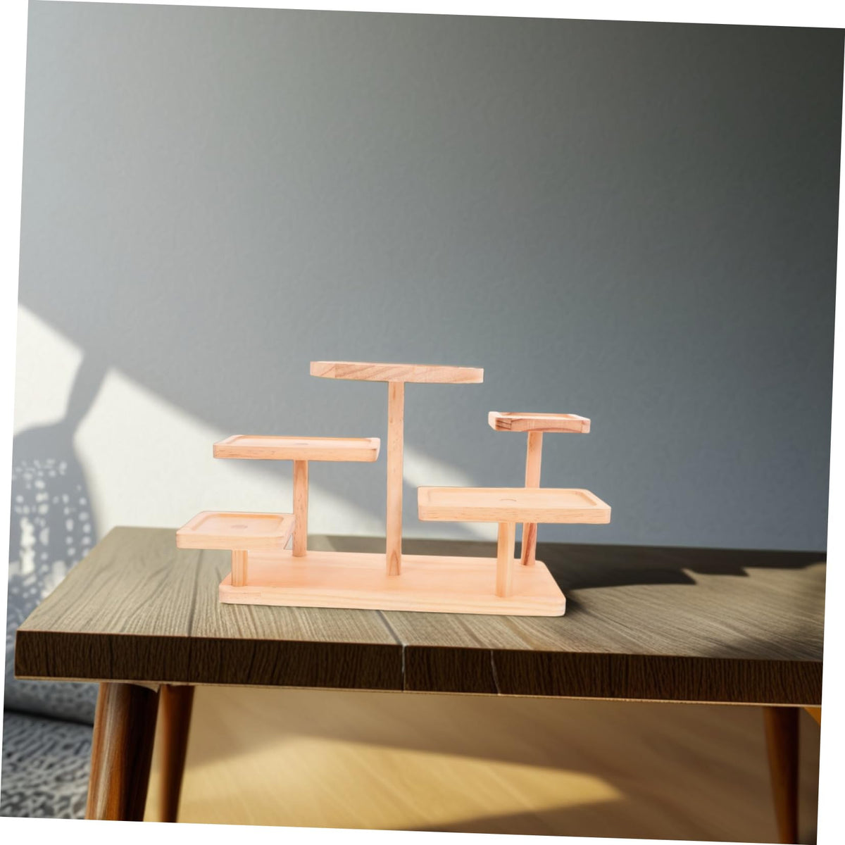 Space-Saving Wooden Jewelry Display Rack for Craft Shows Decor Makeup and Home Decor