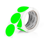 Perco Fluorescent Green 2-Inch Round Circle Dot Sticker Labels with Permanent Adhesive - 500 Labels per Roll - Vibrant Colors, Strong Adhesion - Made in USA 1 Roll