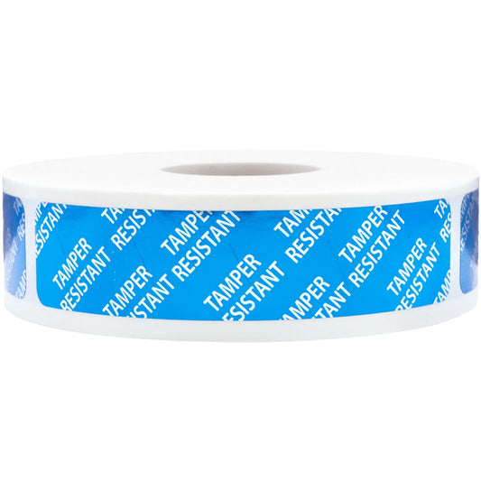 Tamper-Resistant Blue Metallic Labels, 0.75" x 3.5" Adhesive Stickers, 500-Pack