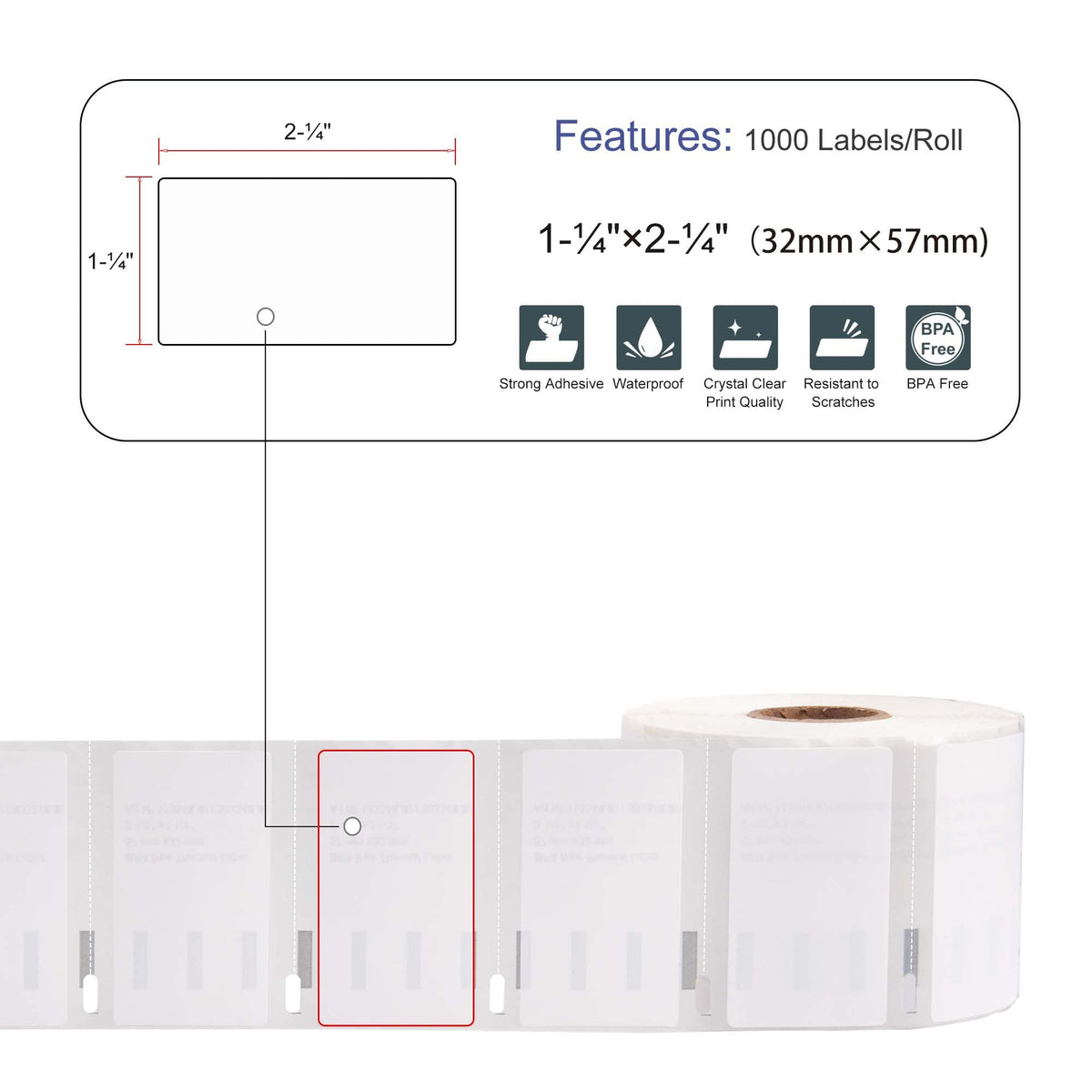 L Liked 8 Rolls Compatible with Dymo 30334 2-1/4" x 1-1/4" (57mm x 32mm) Multipurpose Direct Thermal Labels and 2 Rolls of 4" x 6" Direct Thermal Shipping Labels with 250 Labels/Roll