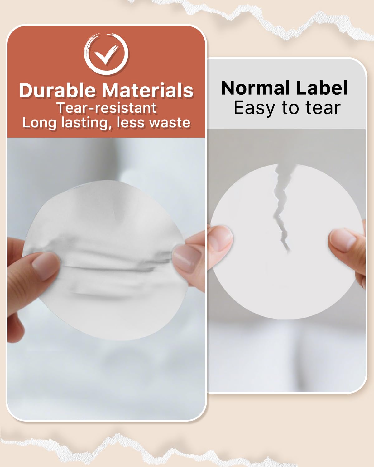 iEager 3 Inch White Circle Thermal Labels, Durable Round Thermal Label