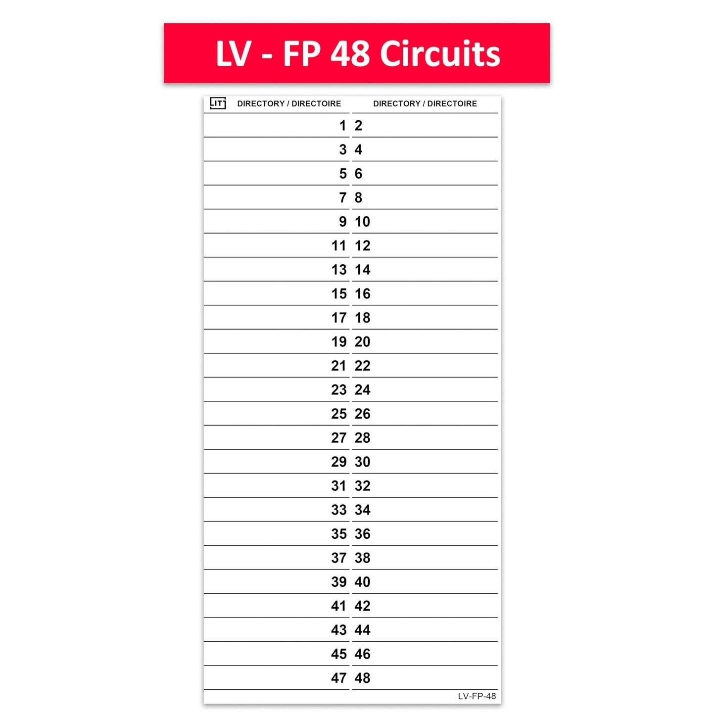 48 Circuits 2 Pack Replacement for Federal Pioneer Stab-Lok Electrical Circuit Breaker Fuse Panel Directory Labels Stickers Decals