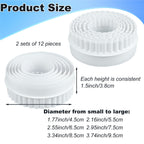 12 Pieces Display Stands for Pyrex Round Bowls Risers for Pyrex Bowls Stacker Stacking Rings for Cabinet White