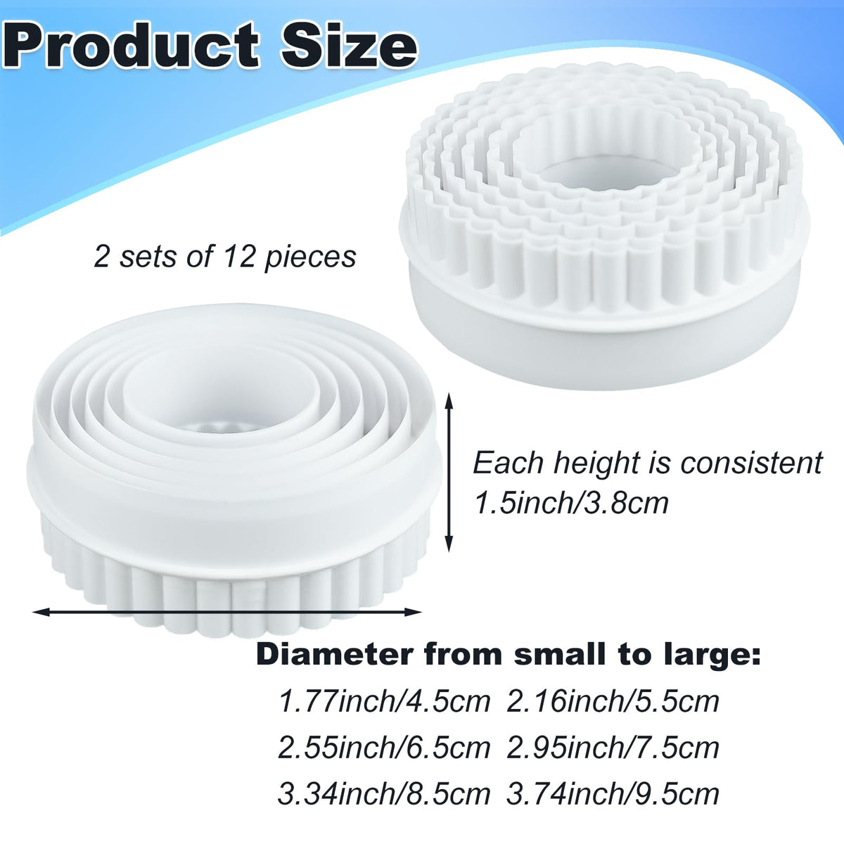 12 Pieces Display Stands for Pyrex Round Bowls Risers for Pyrex Bowls Stacker Stacking Rings for Cabinet White