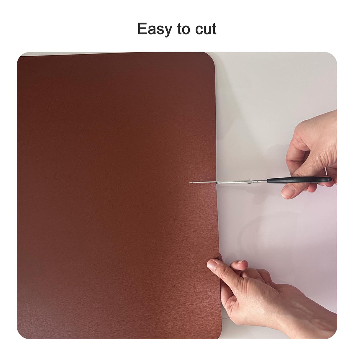 1.8mm Thick Leather Table Protector - Heavy Duty Waterproof Desk Cover for Dining,Coffee Table, Nightstand, Dresser Top Non-Slip Scratch Resistant Surface, 16x36 Inch (Brown+Gray) Brown+gray 16×36 inch