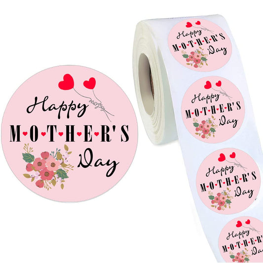 YOUOK Happy Mother's Day Stickers,1.5'' Mother's Day Gift Decoration Tag Labels for Envelope Seals Gift Wrap Boxes Cards Party Favor Decorations (500 Pcs)