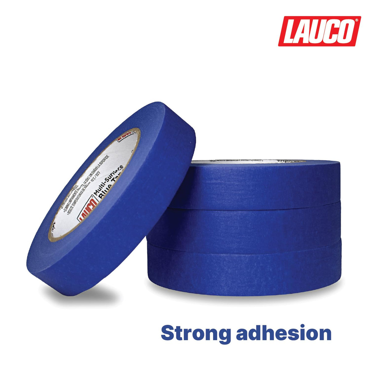 LAUCO Multi-Surface Blue Painter’s Masking Tape, Medium Adhesion, UV-Resistant, Clean Removal, 1.88 in x 60 yds (48mm x 55m) Rolls, Ideal for Indoor & Outdoor Painting, Trim, Walls (0.94 In (3 Rolls))