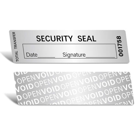 210 PCS Tamper Evident Seals 1x3.5inch Tamper Tape Tamper Proof Stickers Total Transfer Tamper Tamper Evident Tape Security Tape (Silver) Silver