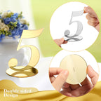 Yalikop 10 Pcs Wedding Table Numbers with Holder 1-10 Mirror, Gold