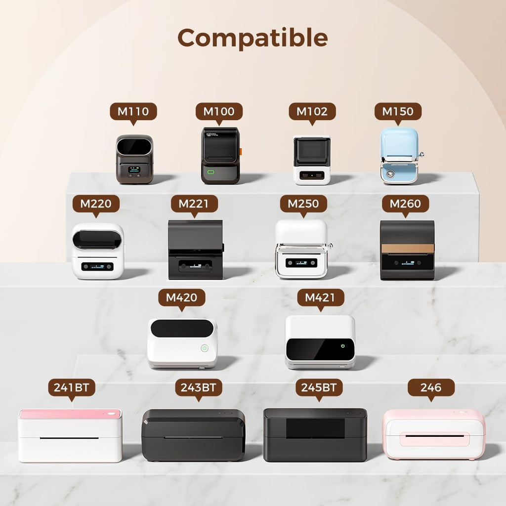 M110 Labels Compatible for M110/ M100/ M220/ N20/ M221/M421/241BT/243BT/, 1.96'' x 3.14'' (50x80mm), 100 Labels/Roll, for Address/Mailing/Barcode/Business/Office White 1.96" x 3.14"