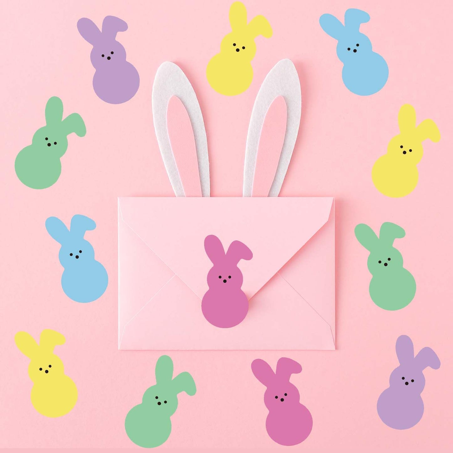 Whaline 1000Pcs Colorful Bunny Stickers Easter Bunny Stickers in Roll Rabbit Pattern Label Self-Adhesive Stickers for Easter Holiday Party Boxes Cards Seal Envelopes, 5 Colors