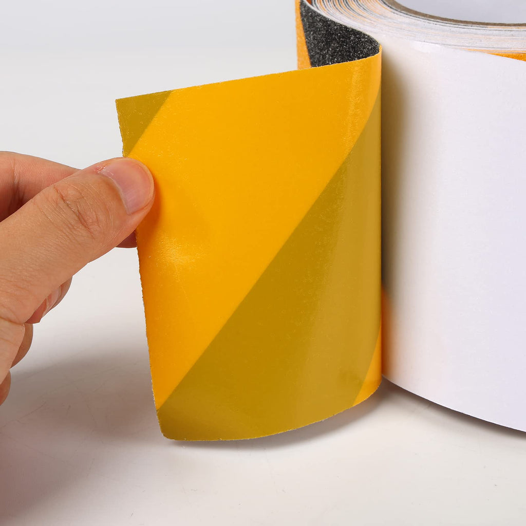 Anti Slip Tape 2in x 32ft Black and Yellow, Heavy Duty Grip Tape for Stairs, Steps, Ramps, Industrial Floors, Waterproof Non-Slip Safety Traction Tape for Indoor & Outdoor Hazard Warning