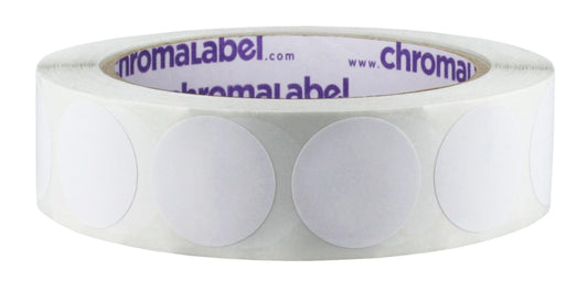 ChromaLabel 1 Inch Circle Sticker Labels, Easy to Write On Round Colored Stickers, Removable Sticky Dots - 1000 Sticker Dots per Roll, White Dot Stickers