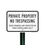 SmartSign - K-7496-AL-12x18 "Private Property - No Trespassing, Protected by Video Surveillance" Sign | 12" x 18" Aluminum 12" x 18" Non-Reflective Aluminum 12" x 18" - Non-Reflective Aluminum