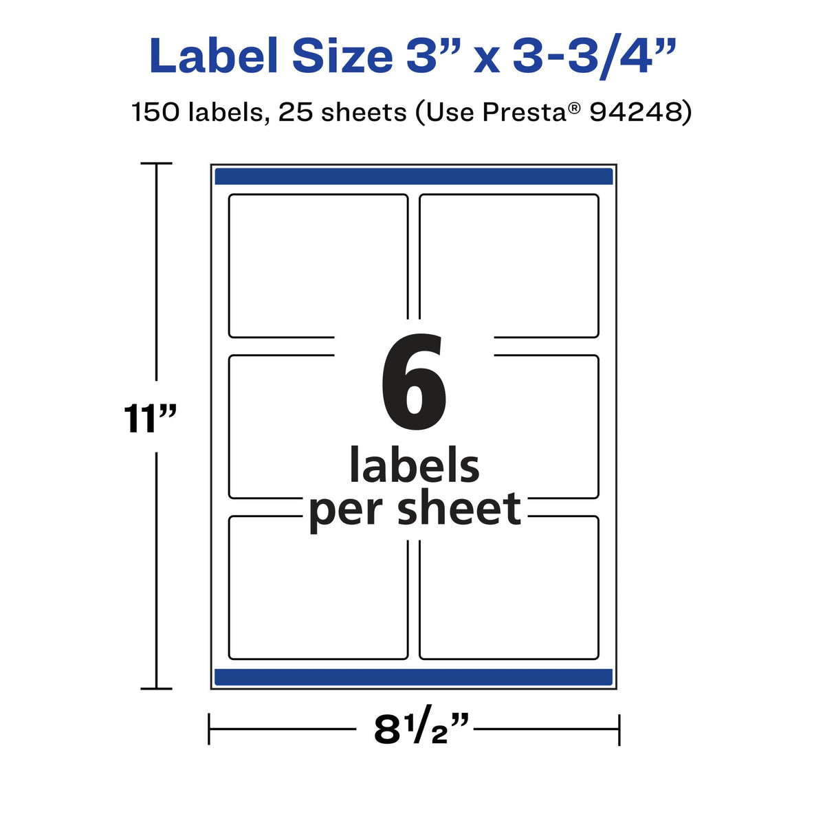 Avery Matte Clear Rectangle Labels, Sure Feed Technology, 3" x 3.75", 150 Matte Clear Labels, Print-to-The-Edge, Laser/Inkjet Printable 150 labels