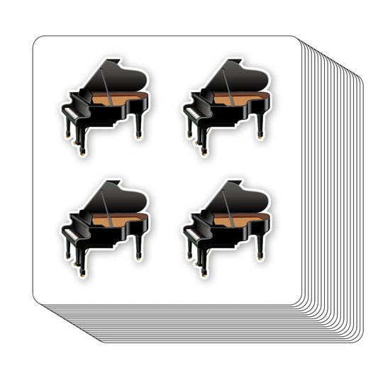 Piano Stickers, 1 Inch Music Jazz Scrapbooking Arts Calendar Kids Crafting Labels 80-Pack