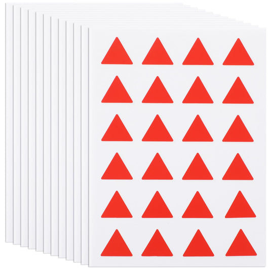 Ciieeo 12 Sheets Triangle Map Marker Stickers, Red Adhesive Stickers for Plan, Students, Reward, Home, Office Use