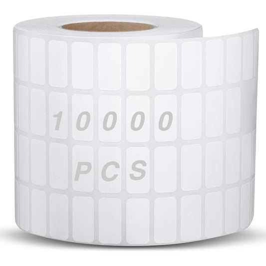 Marspark 10000 Pcs Diamond Painting Storage Containers Labels White Diamond Art Stickers Small Blank Name Number Painting Tag Mini Self Adhesive Rectangle Labels Writable Sticker for Office Home DIY