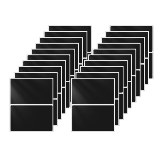 Black Labels 3 × 2 Inch Vinyl Rectangle Assorted Removable Color Coding Stickers Self-Adhesive Waterproof Colored Name Tags for Home Office Inventory 40 PCS Black