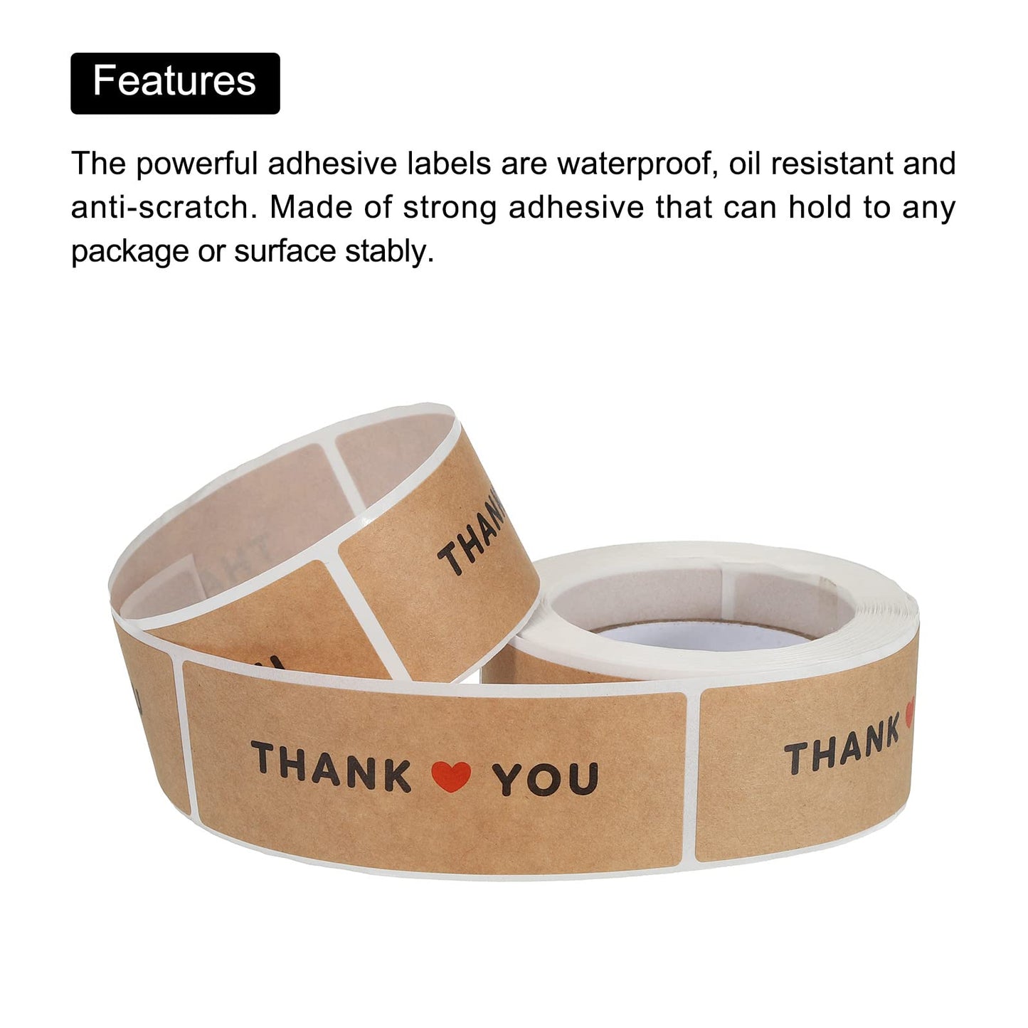 MECCANIXITY 1 Roll Thank You for Stickers 1x3 Inch Adhesive Rectangle Gift Seal Labels for DIY, Business, 120 Count/Roll