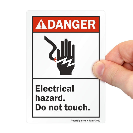 SmartSign "Danger - Electrical Hazard, Do Not Touch" Label | 3.5" x 5" Laminated Vinyl, Black/Red on White, 1 Count (Pack of 1) Danger - 3.5" x 5"