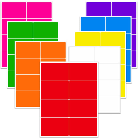 Ououstate Removable Colored Labels Stickers 3" x 2" Moving Stickers Labels for Packing Boxes Large Color Coding Labels 256 Pack (Colorful) Multicolored 3" x 2"