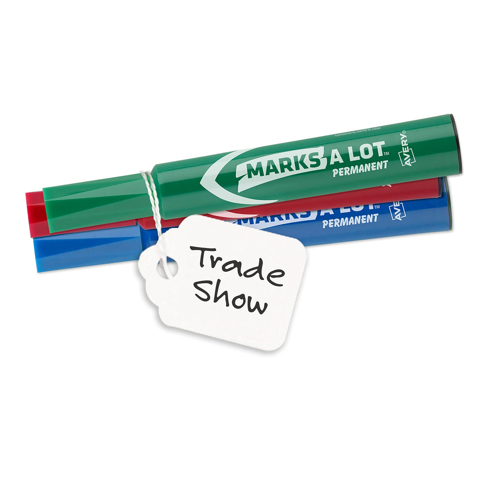 Avery® 12200 Medium-Weight White Marking Tags, 3 1/4 x 1 15/16 (Box of 1000)