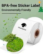 Phomemo 2 Inch Multi-Purpose Self-Adhesive Round White Circle Label with Color Round Labels