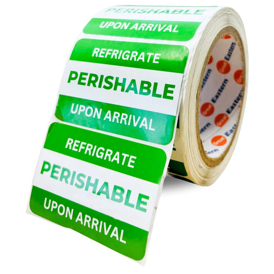Refrigrate Perishable Upon Arrival Labels - 3"x2" 500 Pcs Adhesive Stickers Waterproof - Semi Gloss Removable Paper Label Business Shipping & Handling Stickers (1 Roll) Refrigrate Perishable Upon Arrival