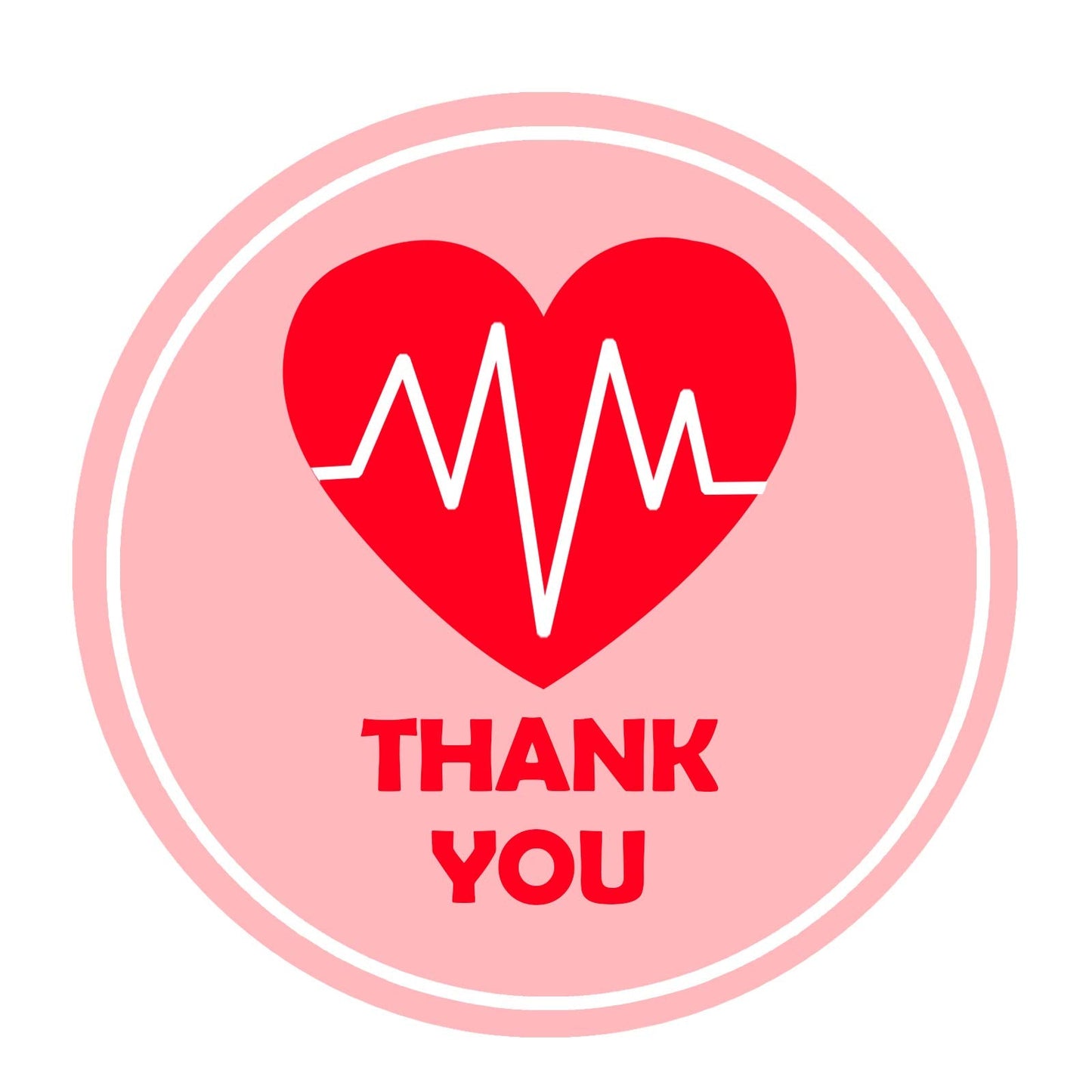Healthcare Workers Thank You for All You Do Stickers,Red Heart Stickers for Healthcare Heroes,1.5 Inch Labels for Nures,Doctors.500 Pcs Per Roll.