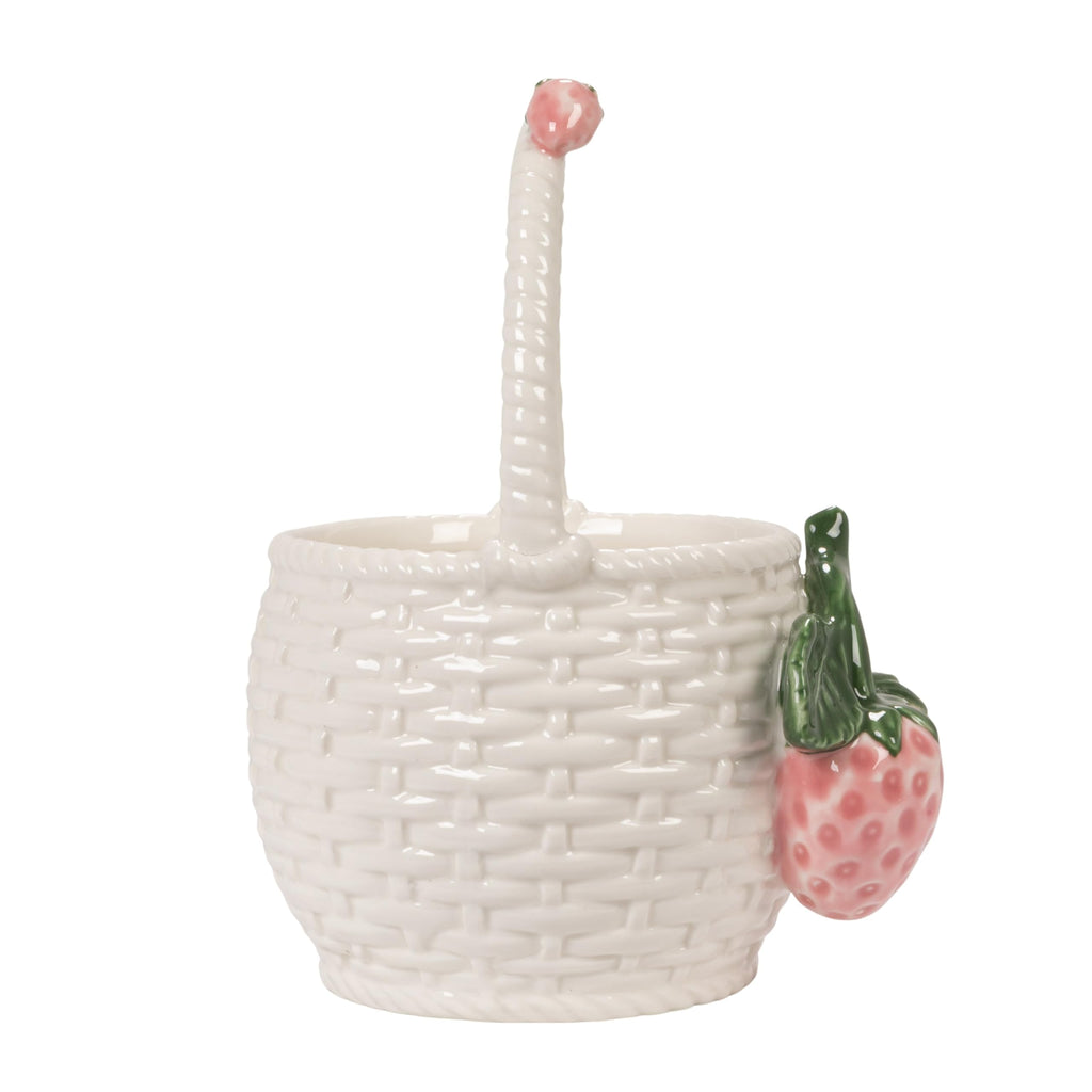 Creative Co-Op Stoneware Strawberry Basket Container