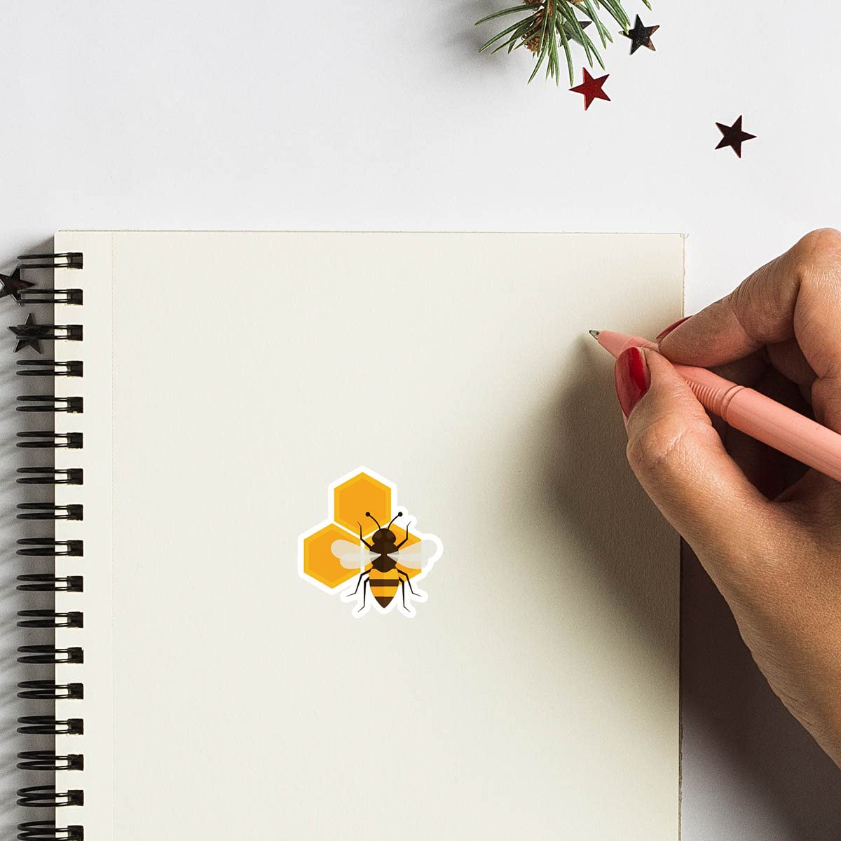 Honey Bee Stickers, 1 Inch Scrapbooking Arts Calendar Kids Crafting Labels 80-Pack