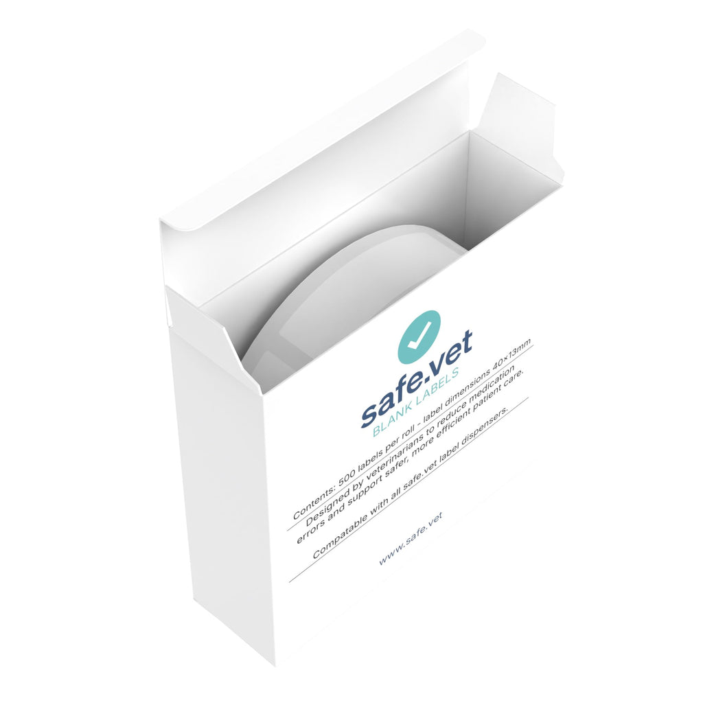 Blank Veterinary Syringe Labels — Write-On Labels for Custom Drug Identification – Roll of 500 | Safe Vet White