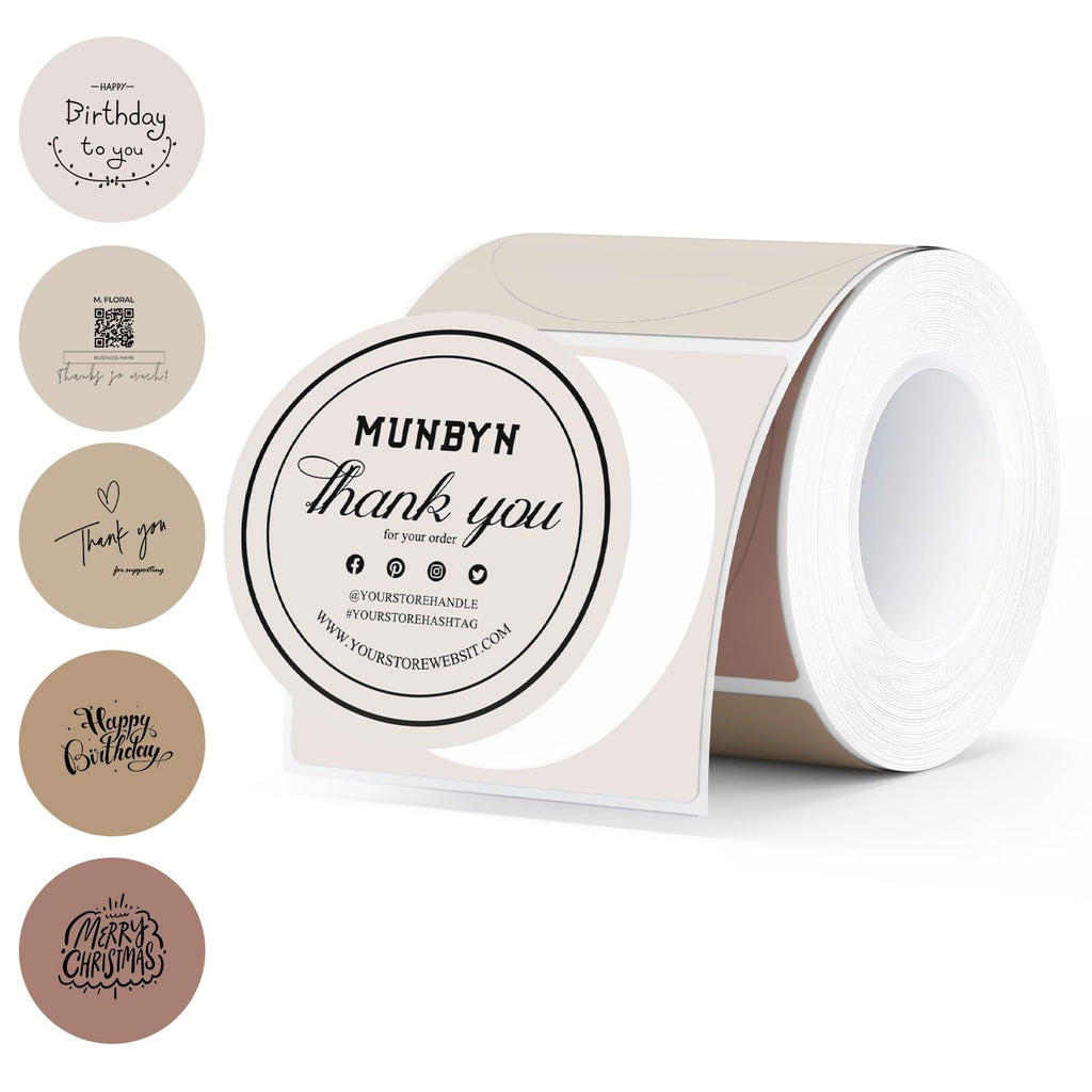 2.25x1.25 Pink Thermal Labels 1,000 Labels/Roll+2" Round Thermal Labels 150 Labels/Roll