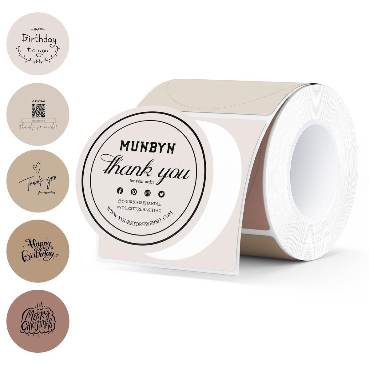 2.25x1.25 Pink Thermal Labels 1,000 Labels/Roll+2" Round Thermal Labels 150 Labels/Roll