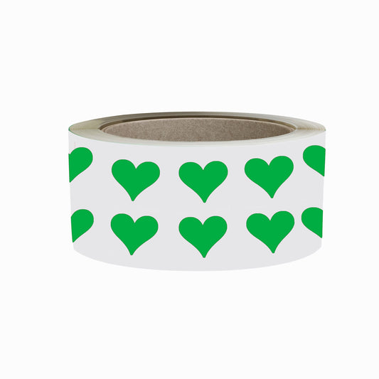 Royal Green Heart Stickers 1/2 Inch - Valentine's Day Scrapbook Stickers - Labels for Arts - Craft Paper Heart Stickers - Heart Roll Labels - 13mm (0.5 inches) - Green - 1250 Pack