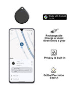 Bluetooth Android Tracker Tags,USB-C Rechargeable Key Finder(4Black) Black