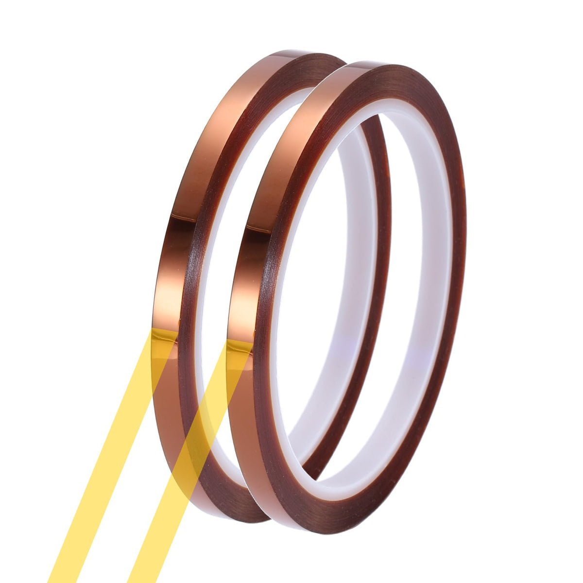 uxcell 2 Rolls Heat Tape, 6mm x 33m (108ft) Polyimide Heat Transfer Sublimation Tape No Residue High-Temperature Resistant Tapes for Heat Press Soldering Circuit Board, Brown 6mm x 33m (108ft)