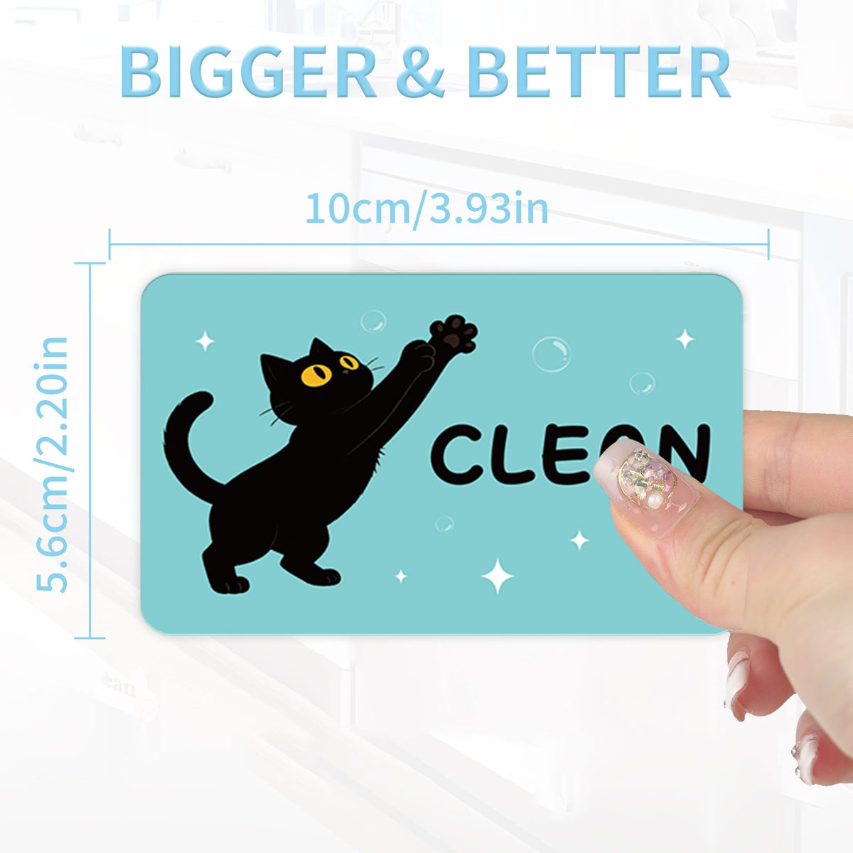 Clean Dirty Magnet for Dishwasher Black Cat